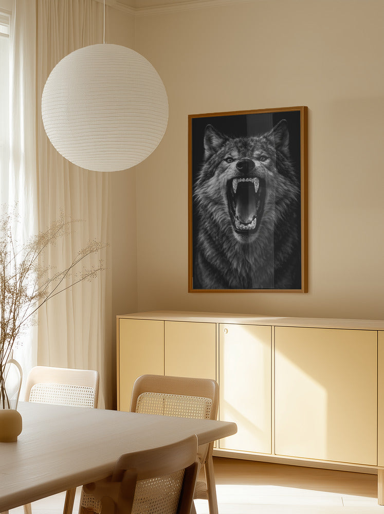 Untamed Wolf Roar Metal Wall Art