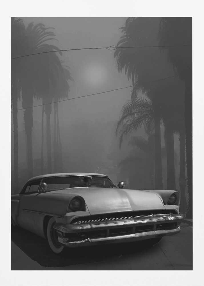 “Midnight Boulevard Classic” Car Metal Wall Art