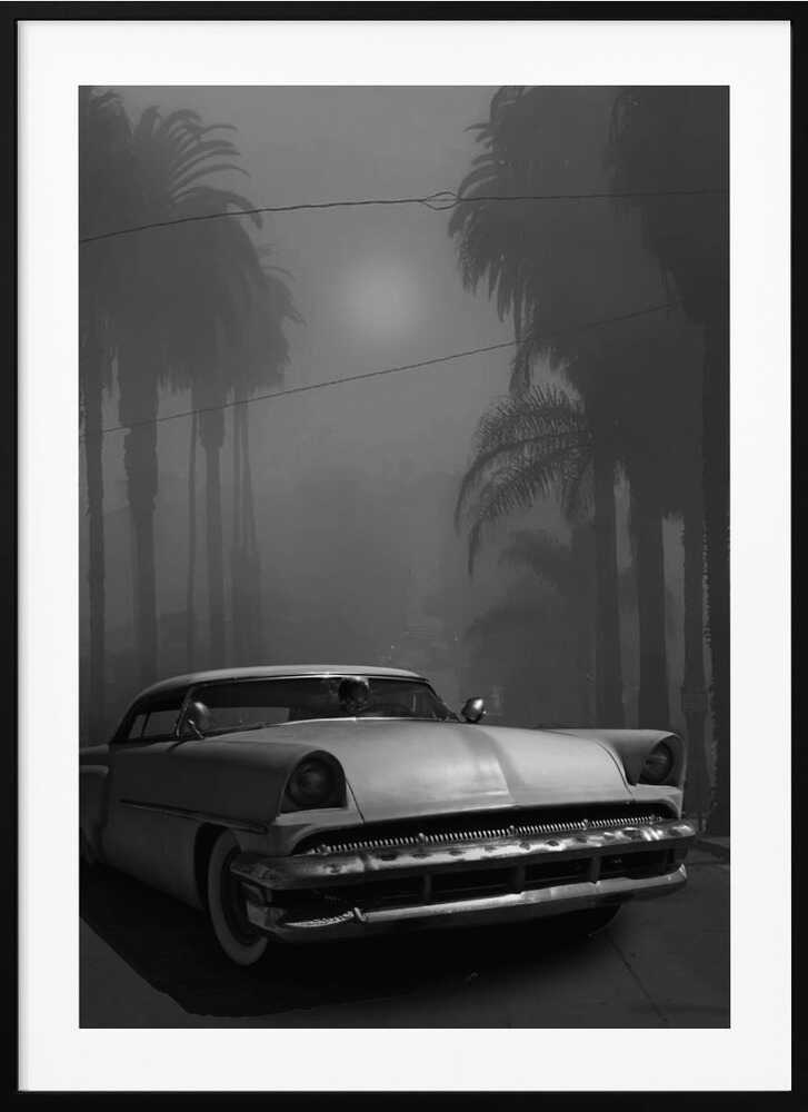 “Midnight Boulevard Classic” Car Metal Wall Art