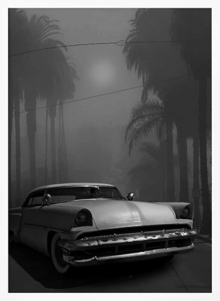 “Midnight Boulevard Classic” Car Metal Wall Art