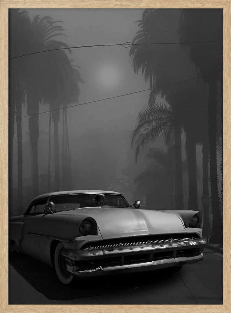 “Midnight Boulevard Classic” Car Metal Wall Art