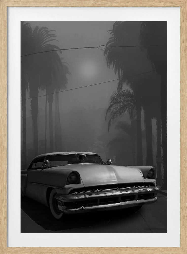 “Midnight Boulevard Classic” Car Metal Wall Art