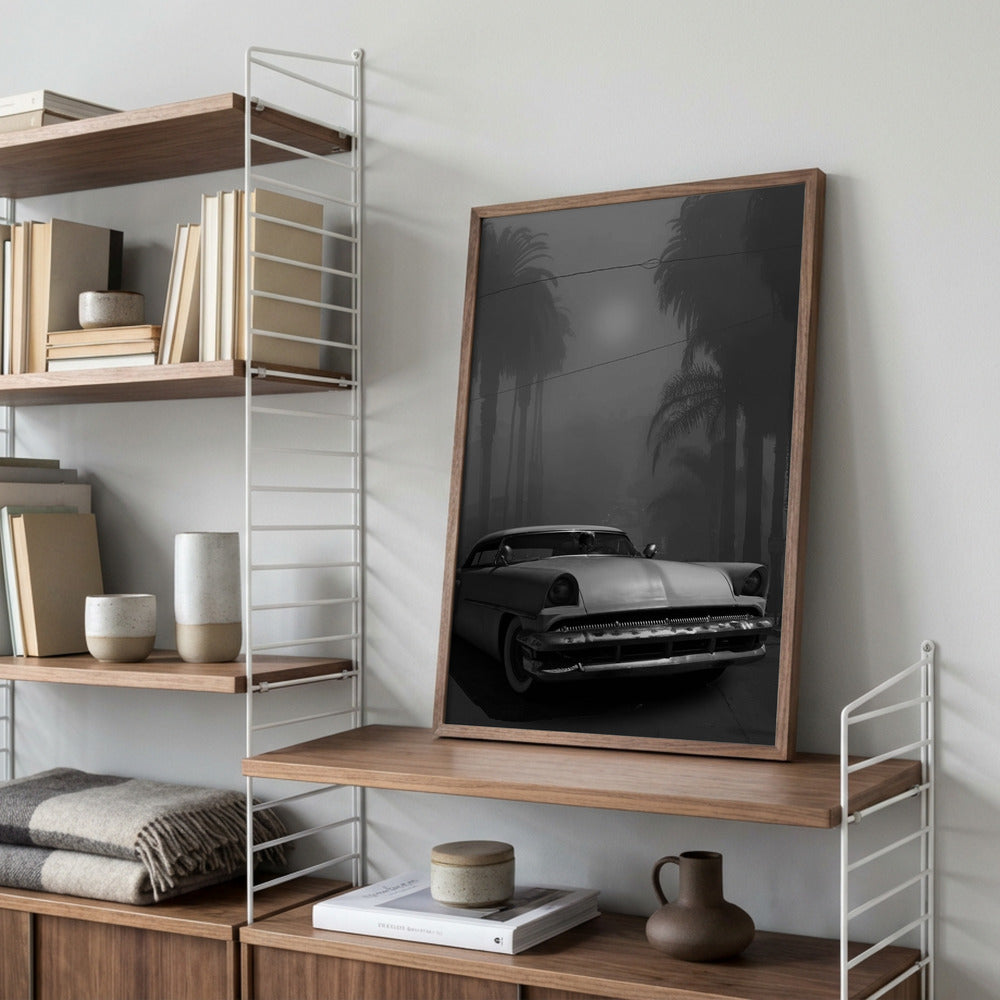 “Midnight Boulevard Classic” Car Metal Wall Art