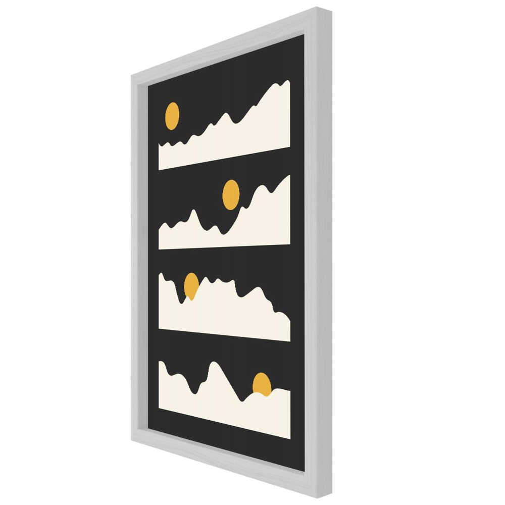 "Golden Horizon: Abstract Mountain and Sun Metal Wall Art"