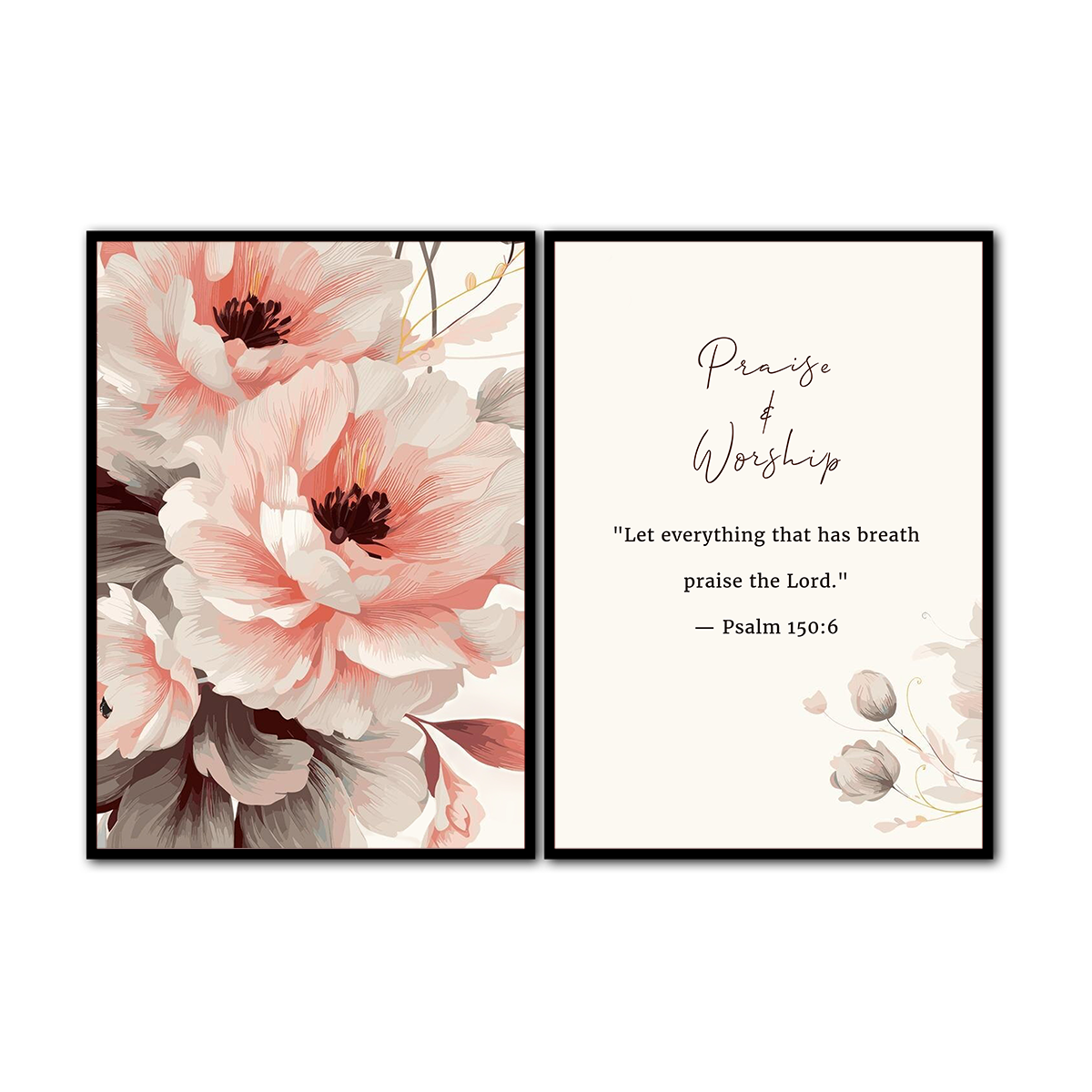 Praise & Worship – Psalm 150:6 - 2 Panel Metal Wall Art