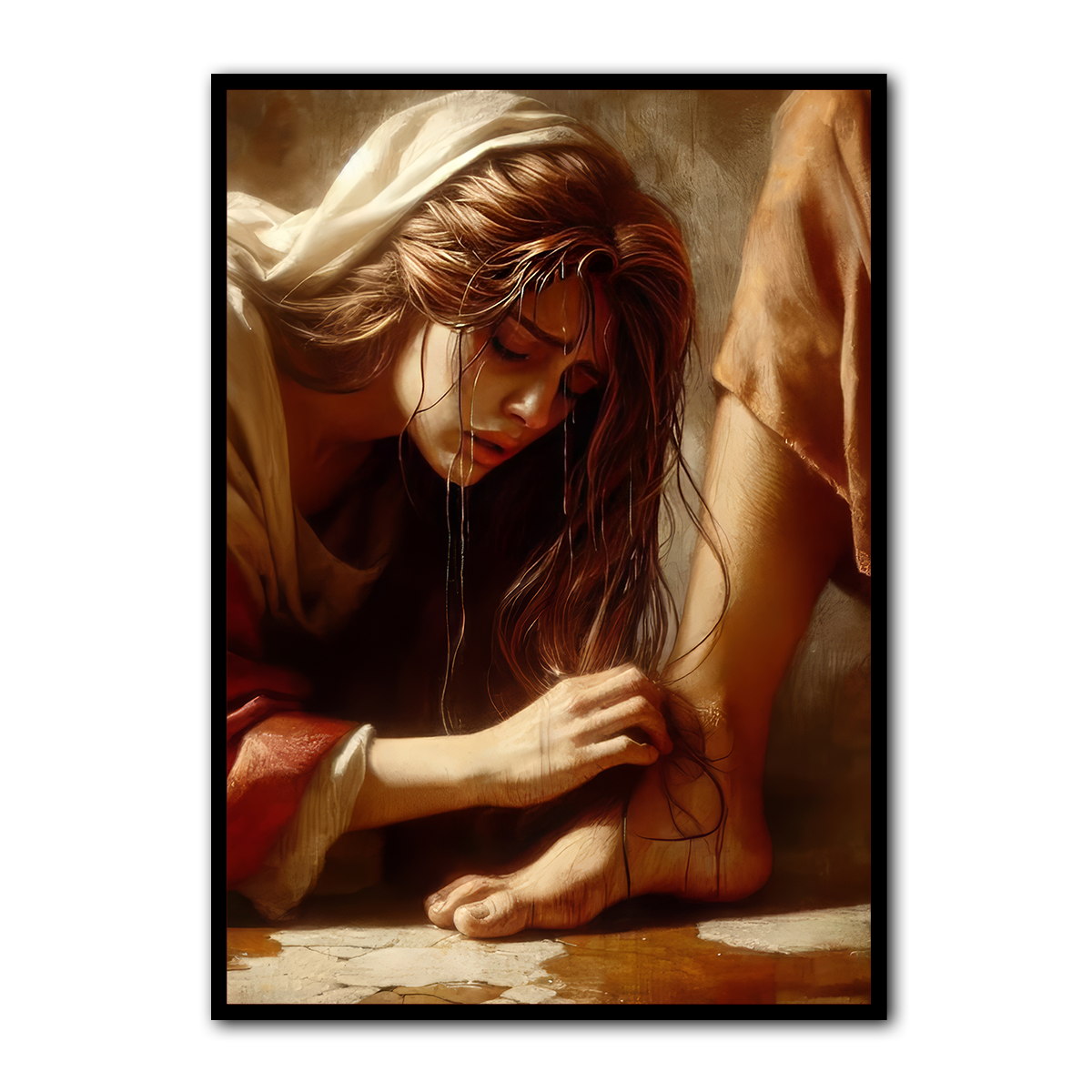 “The Anointing at His Feet” – Christian  Metal Wall Art