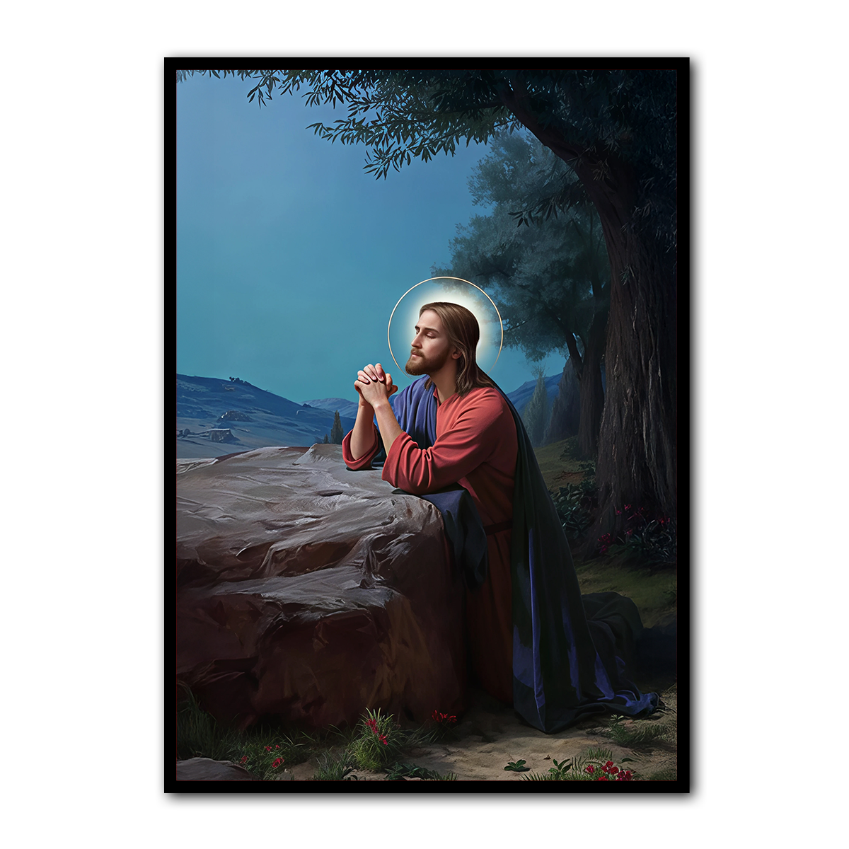 “Christ in Prayer” – Christian Wall Art | HD Metal Print