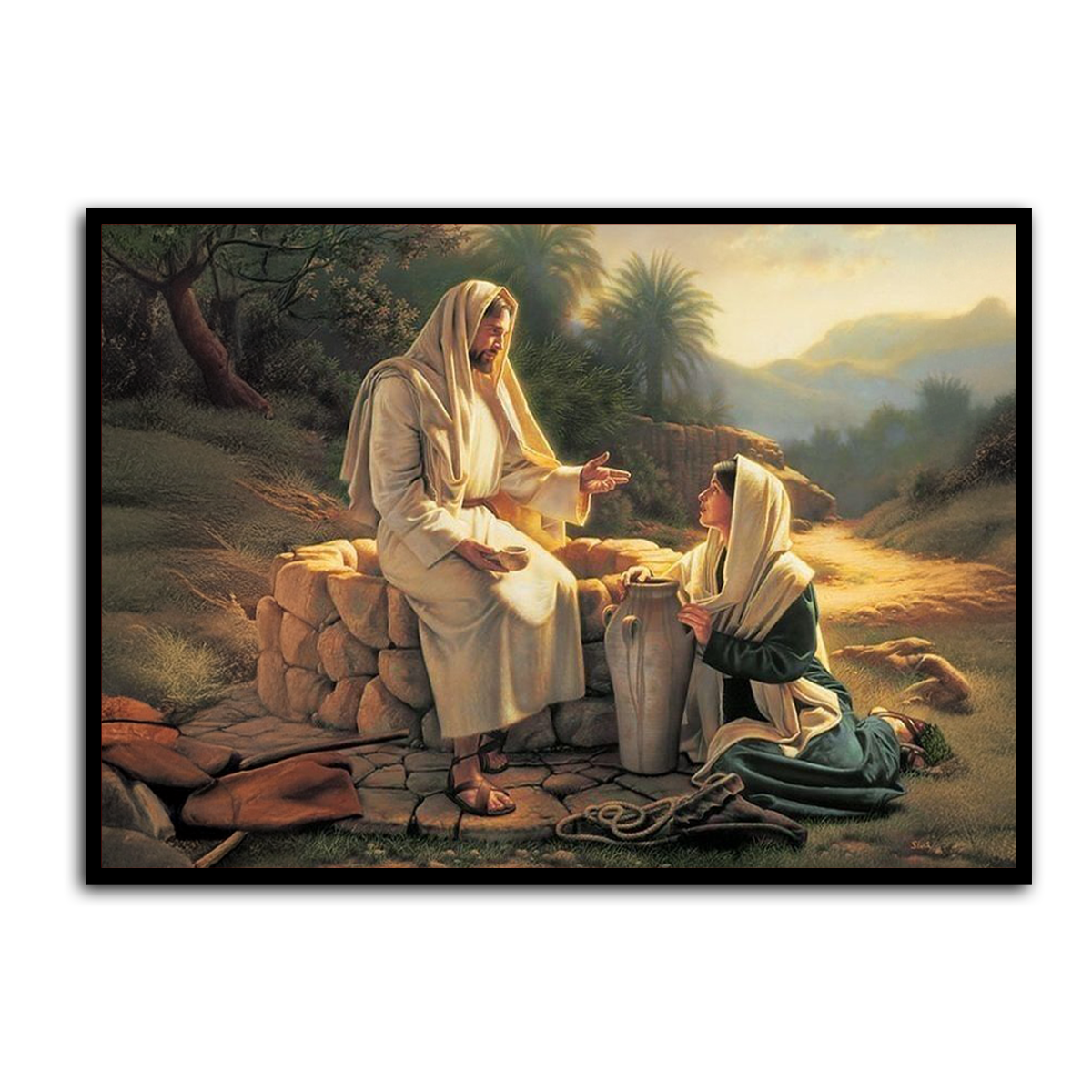 “Living Water” – Jesus and the Samaritan Woman  Metal Wall Art