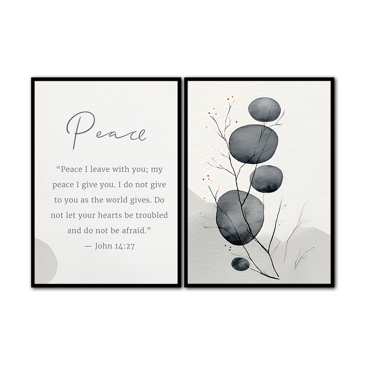 Faith & Calm Bible Quote - 2 Panel Metal Wall Art