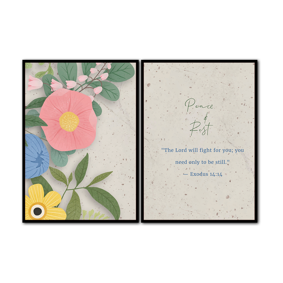 Exodus 14:14 Christian - 2 Panel Metal Wall Art