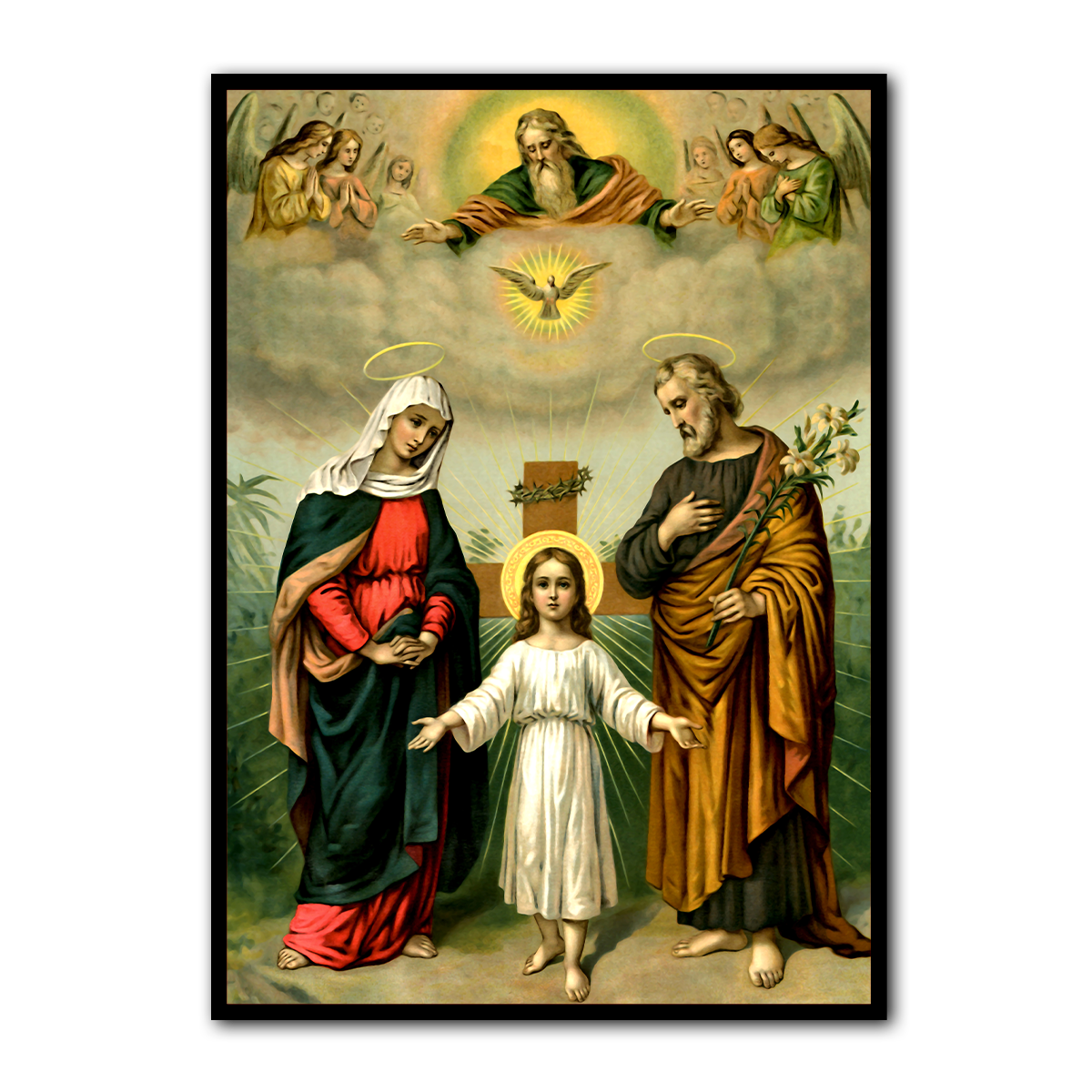 “The Holy Family – Divine Light” Christian Metal  Wall Art