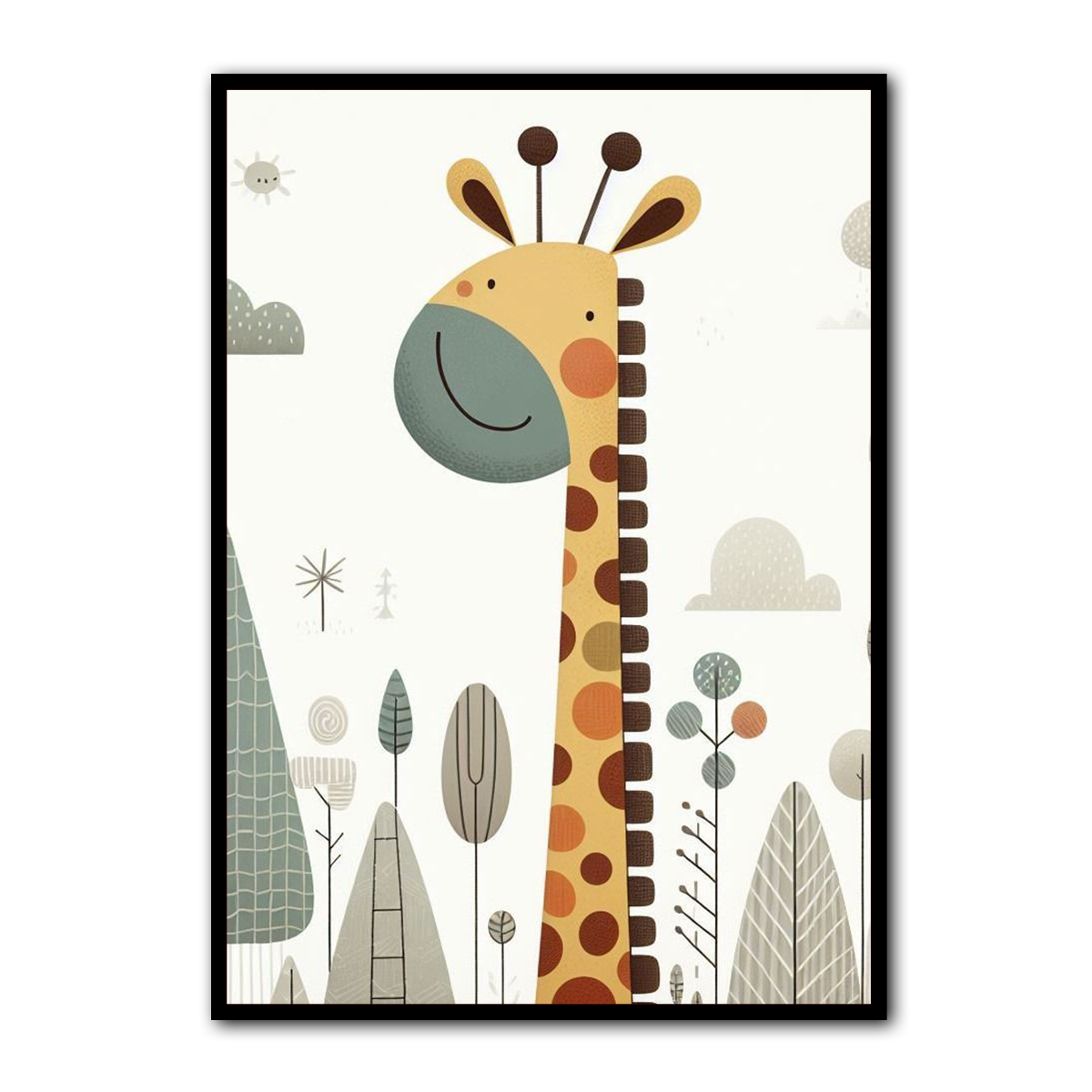 Happy Giraffe Kids Metal Wall Art