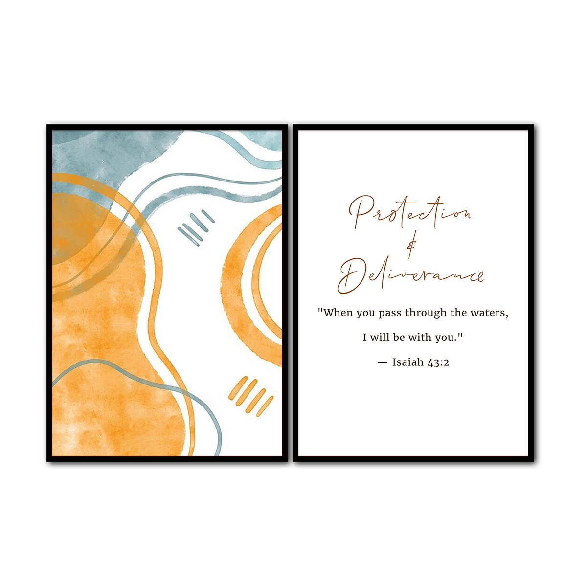 “I Will Be With You” – Isaiah 43:2 - 2 Panel Metal  Wall Art