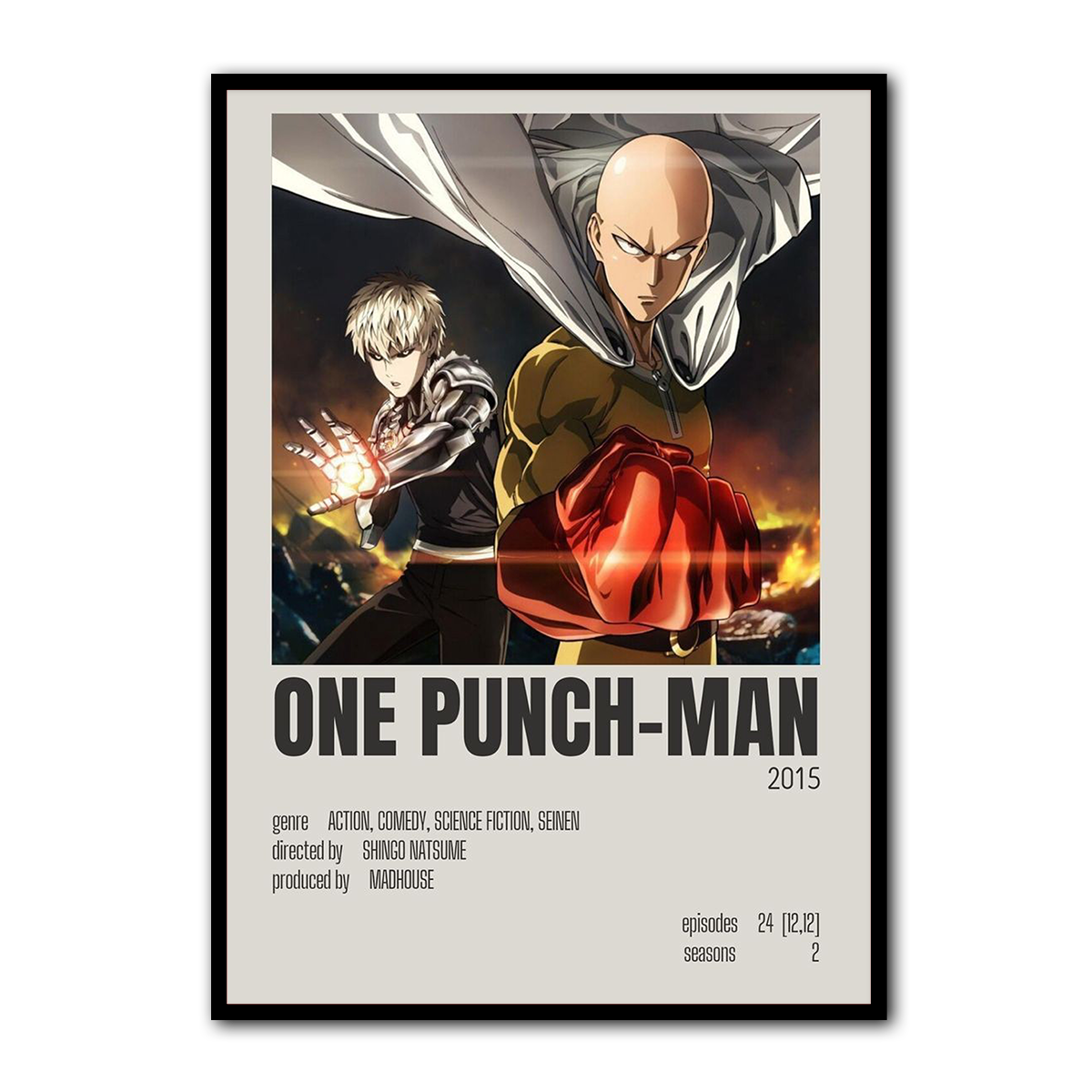 One Punch Man Metal Wall Art