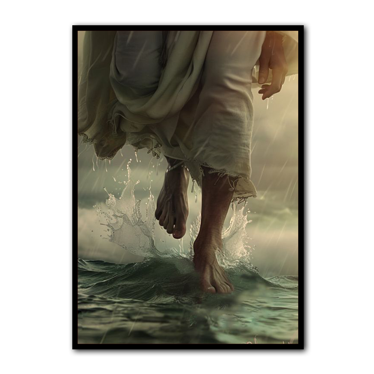 “Walk by Faith” – Jesus Walking on Water Wall Art | HD Metal Print