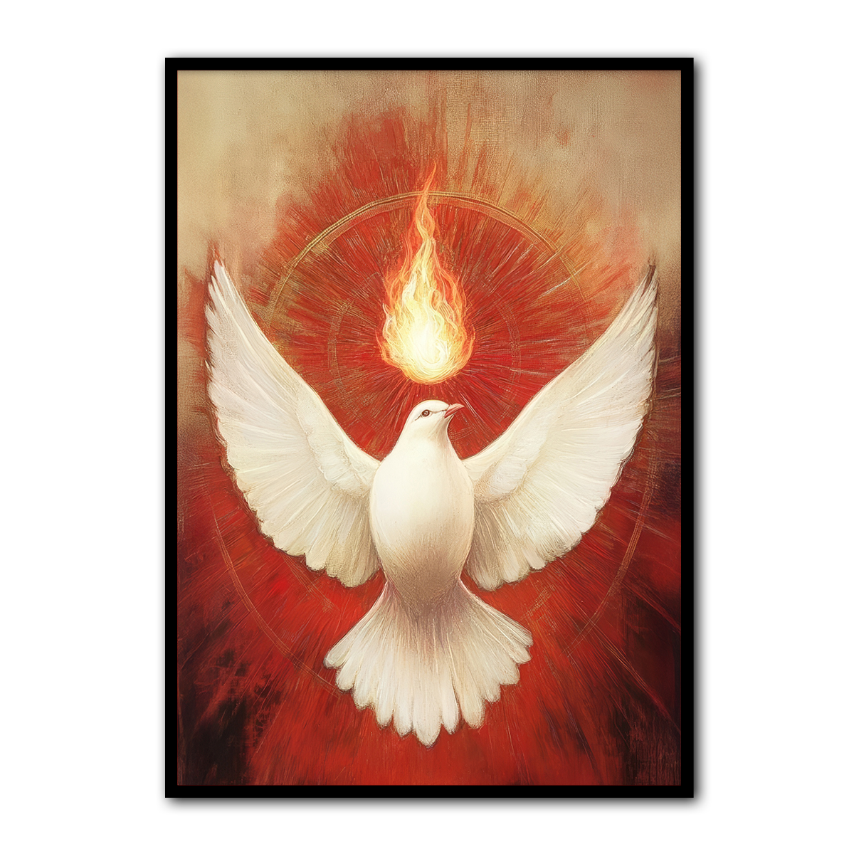 “Holy Spirit Flame” – Dove of Peace Christian Metal  Wall Art