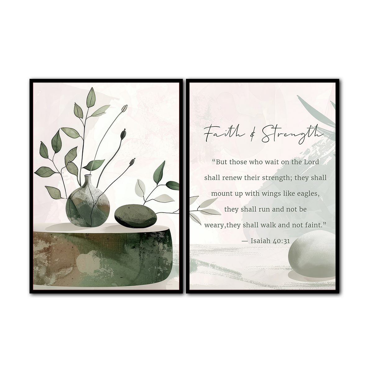 Faith & Strength – Isaiah 40:31 - 2 Panel Metal  Wall Art