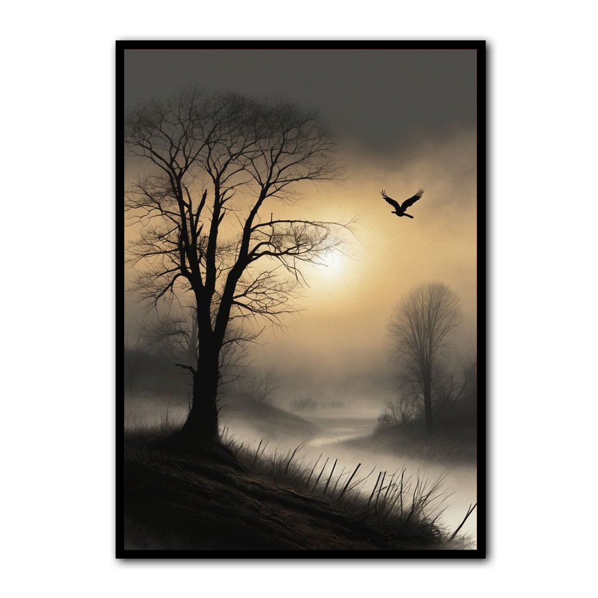 “Whispers of Dawn” – Tranquil Sunrise Nature Metal  Wall Art