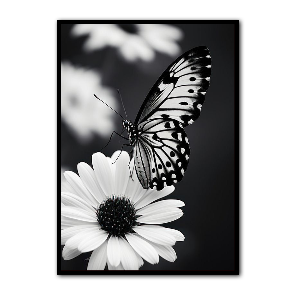 “Whispers of Nature” – Butterfly on Daisy  Metal Wall Art