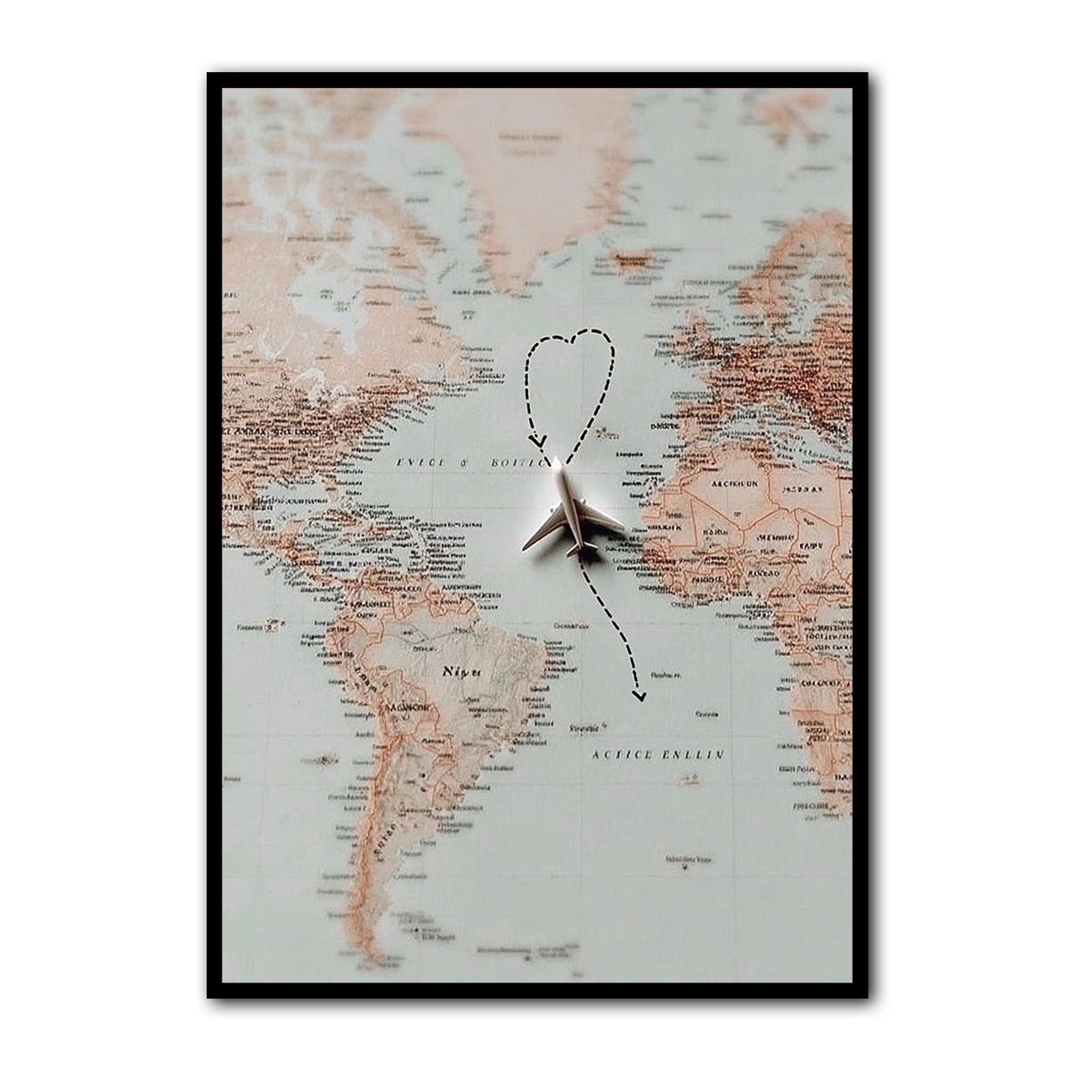 “Love in the Air” – Travel Map  Metal Wall Art