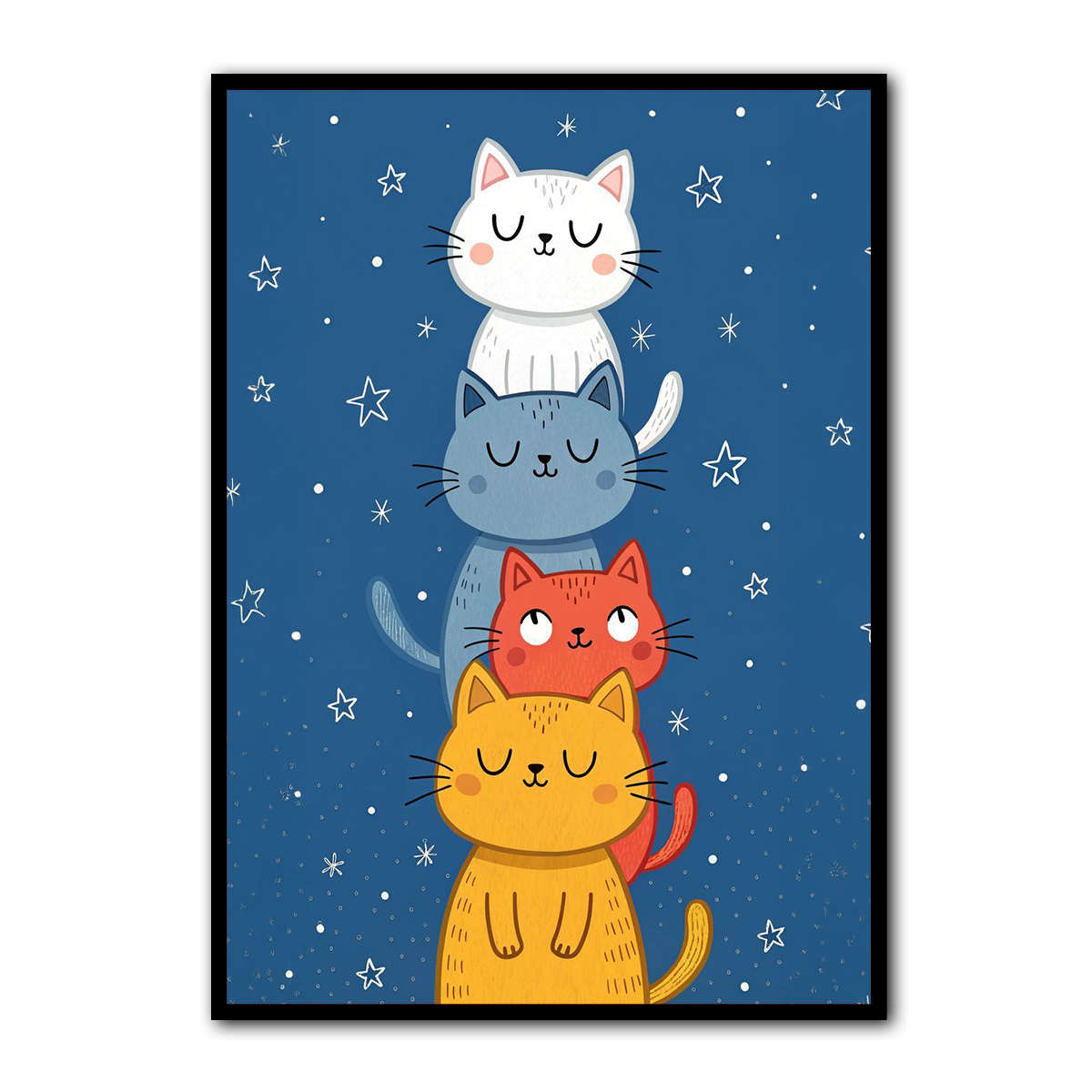 Stacked Cats Nursery  Metal Wall Art