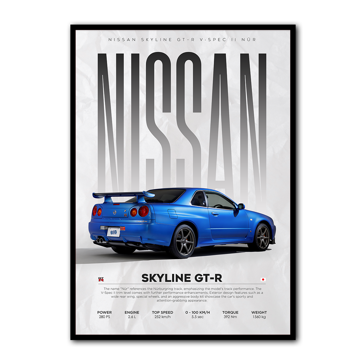 Nissan Skyline GT-R Metal Wall Art