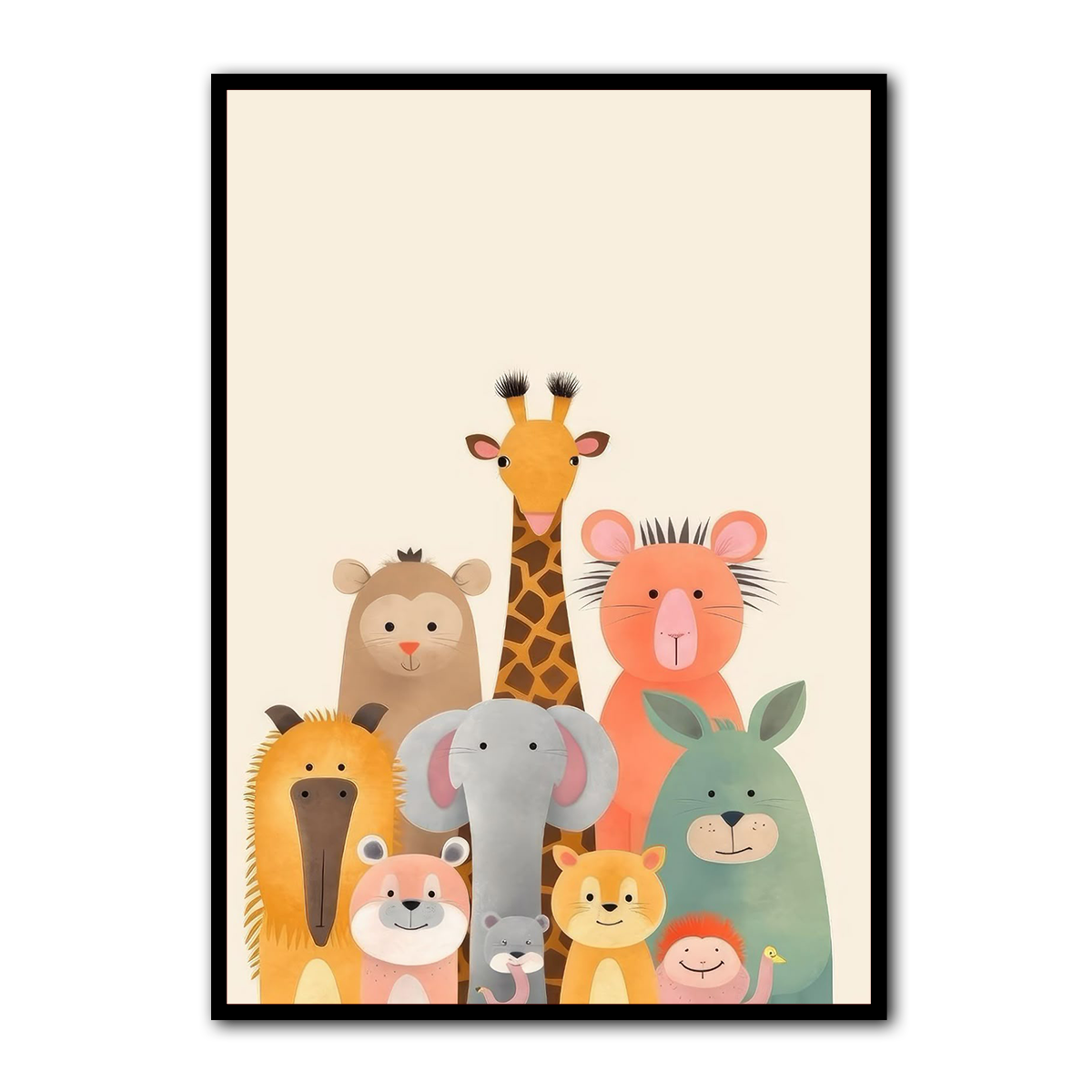 “Jungle Friends” Kids Metal Wall Art