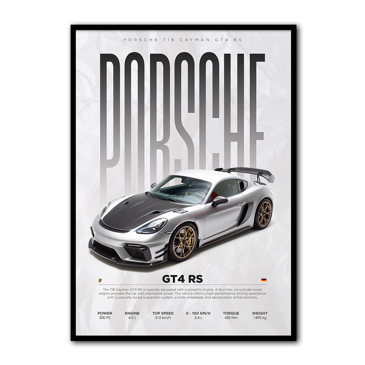 Porsche GT4 RS  Metal Wall Art