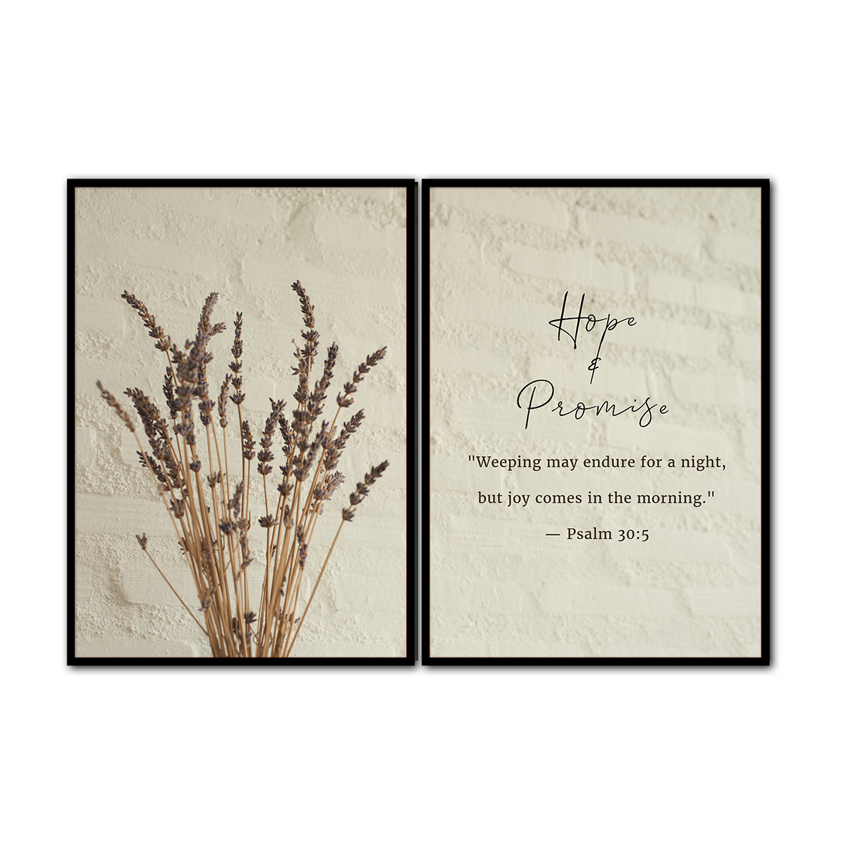Hope & Promise  Psalm 30:5 - 2 Panel Metal  Wall Art