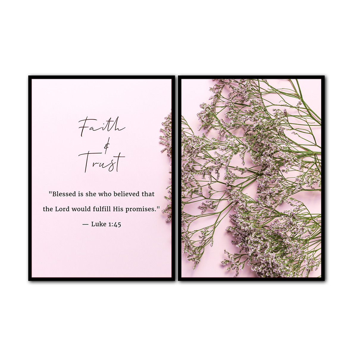 Faith & Trust – “Blessed Is She Who Believed” - 2 Panel Metal Wall Art