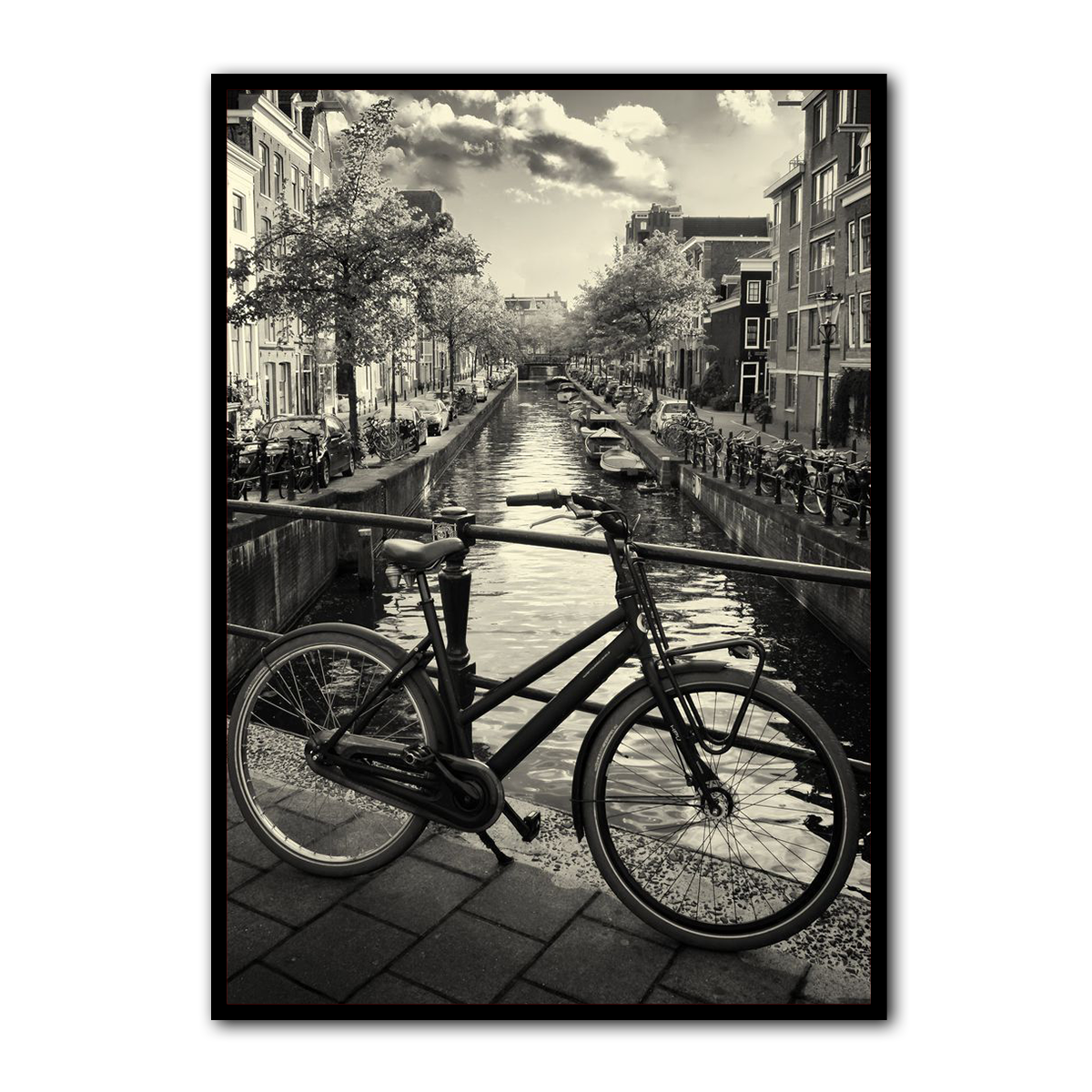 Bicycle Over Canal – Amsterdam Travel  Metal Wall Art