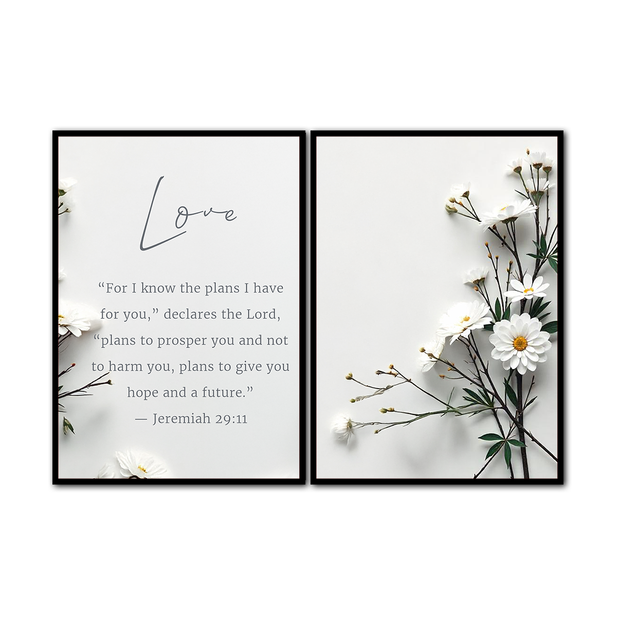 Love – Jeremiah 29:11 Scripture - 2 Panel Metal  Wall Art