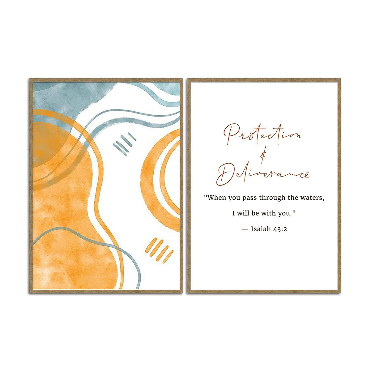 “I Will Be With You” – Isaiah 43:2 - 2 Panel Metal  Wall Art