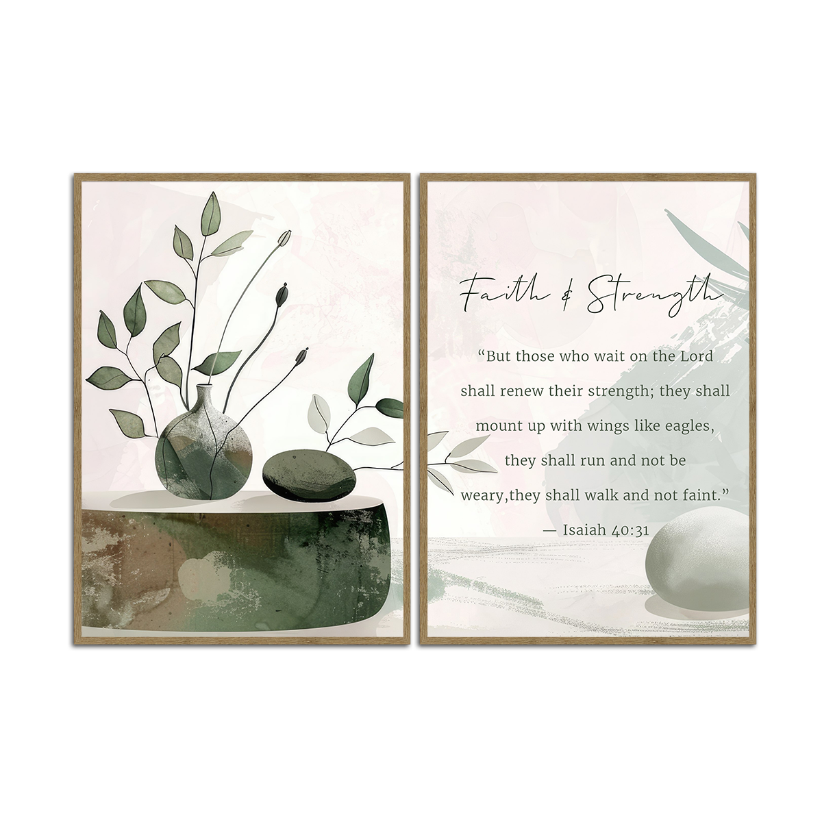 Faith & Strength – Isaiah 40:31 - 2 Panel Metal  Wall Art