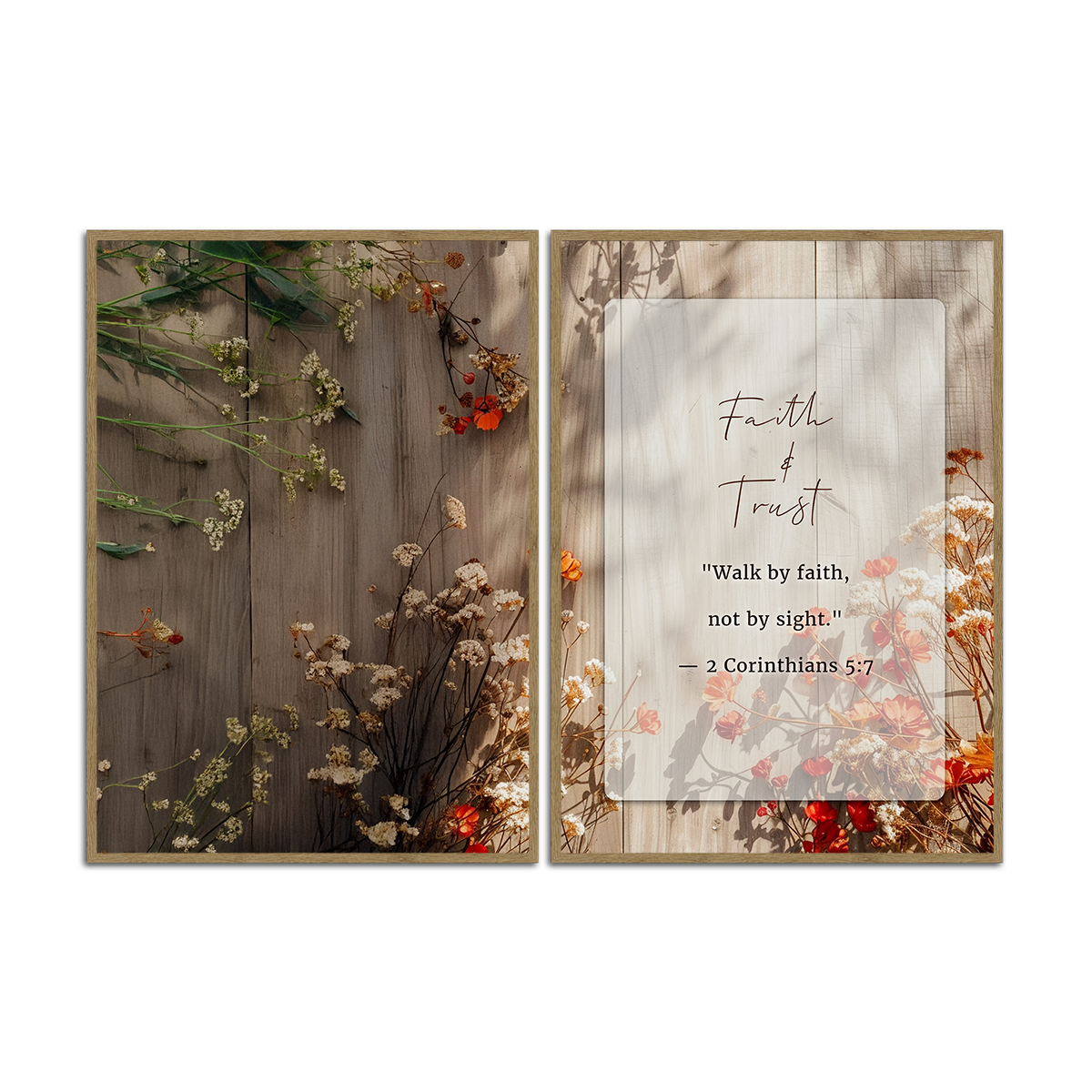 Faith & Trust – “Walk by Faith, Not by Sight” - 2 Panel Metal  Wall Art