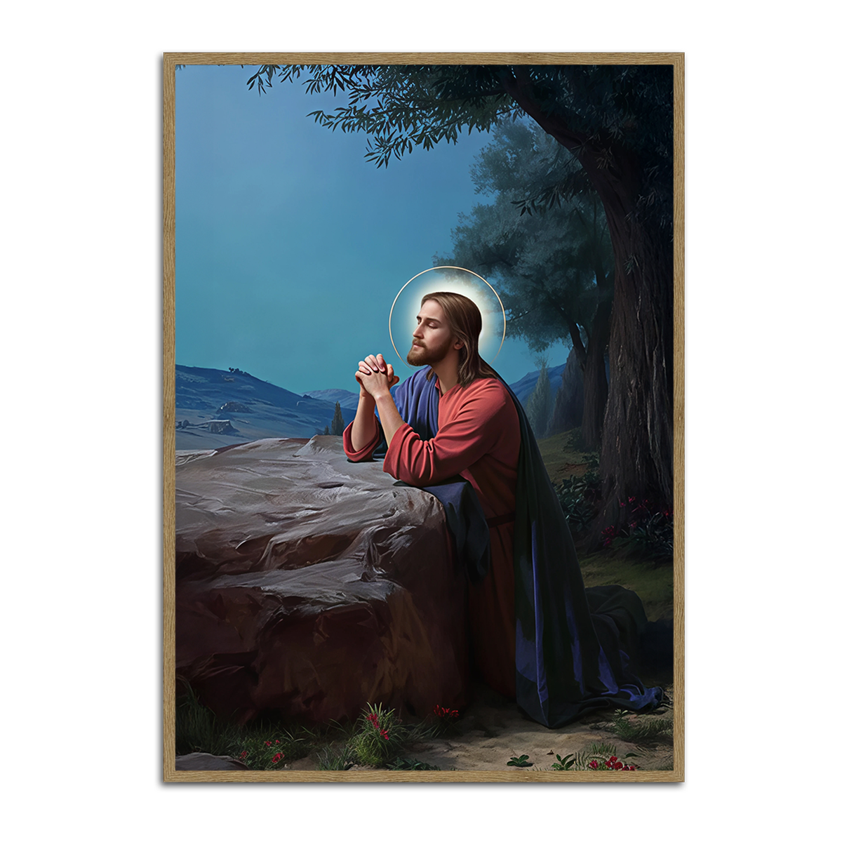 “Christ in Prayer” – Christian Wall Art | HD Metal Print