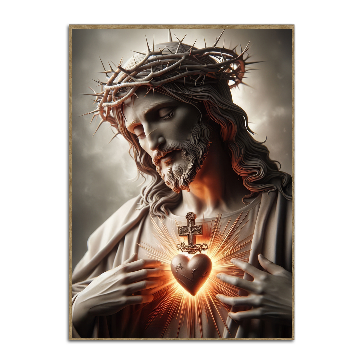 The Suffering Savior – Sacred Heart of Jesus  Metal Wall Art