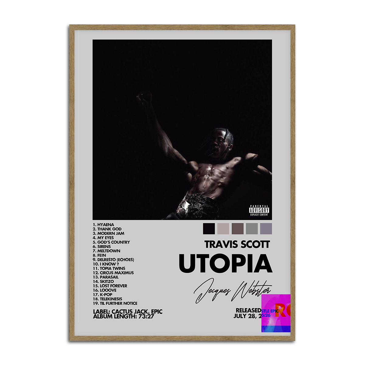Travis Scott UTOPIA Album Metal Wall Art
