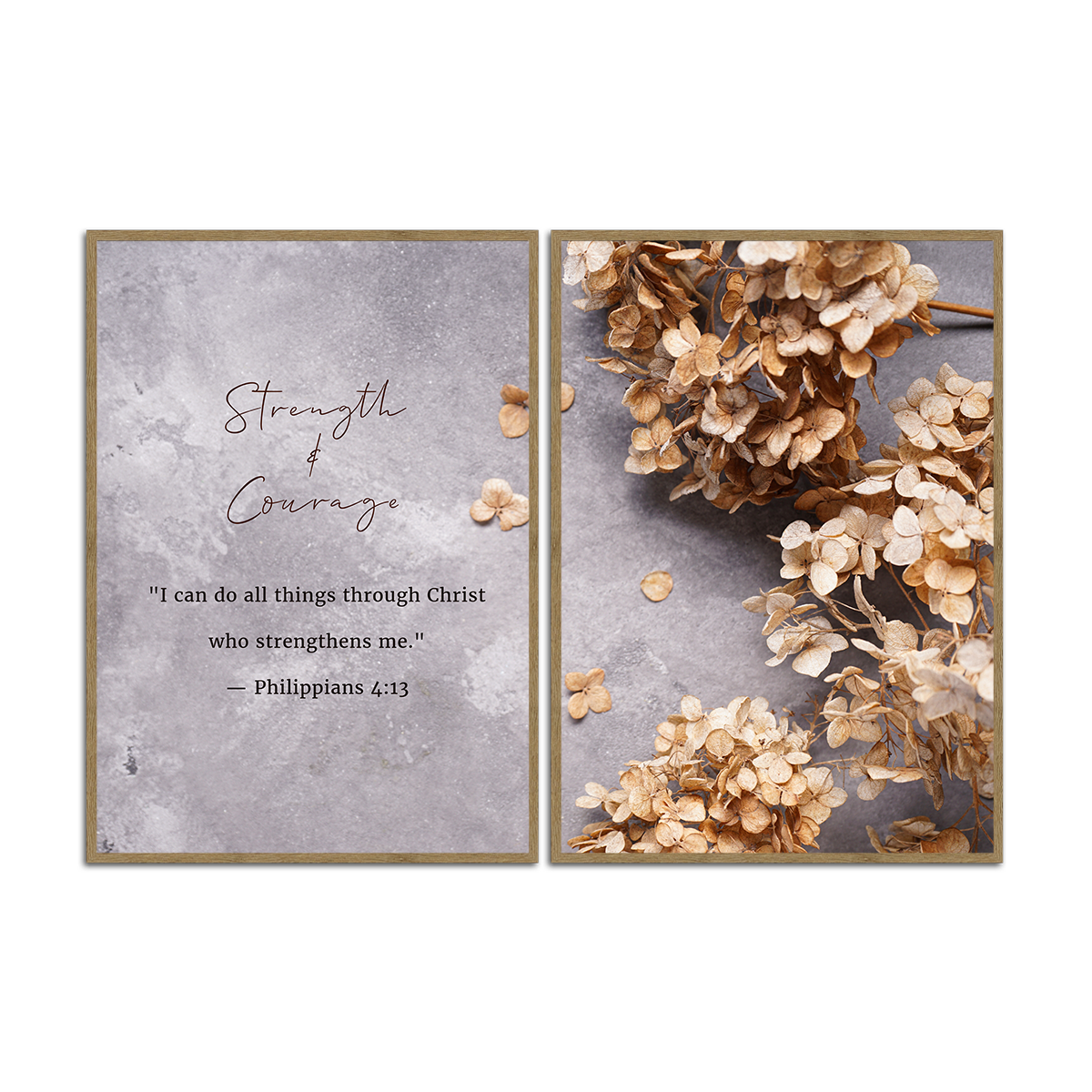 Philippians 4:13 Inspirational Christian  - 2 Panel Metal Wall Art