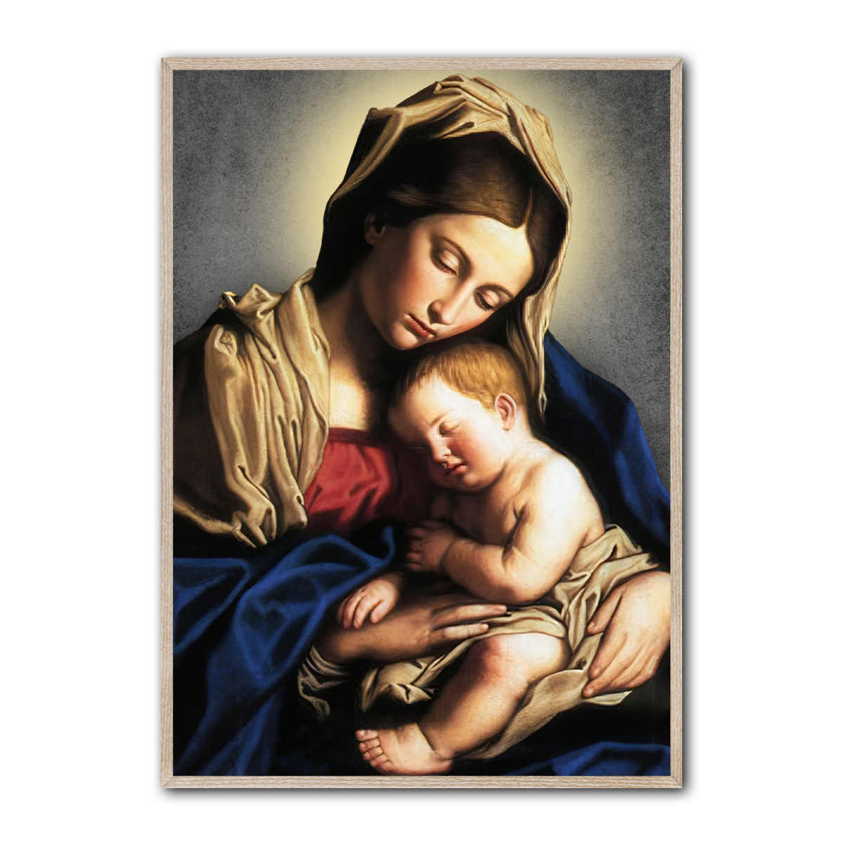 Eternal Grace – Mother Mary & Baby Jesus HD Metal Wall Art