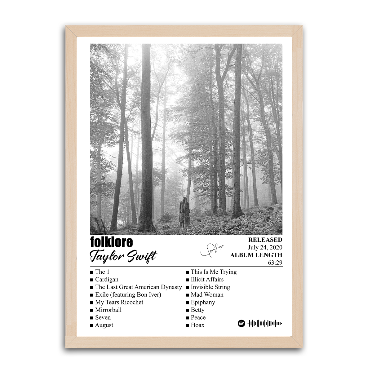 Taylor Swift Folklore HD Metal Wall Art