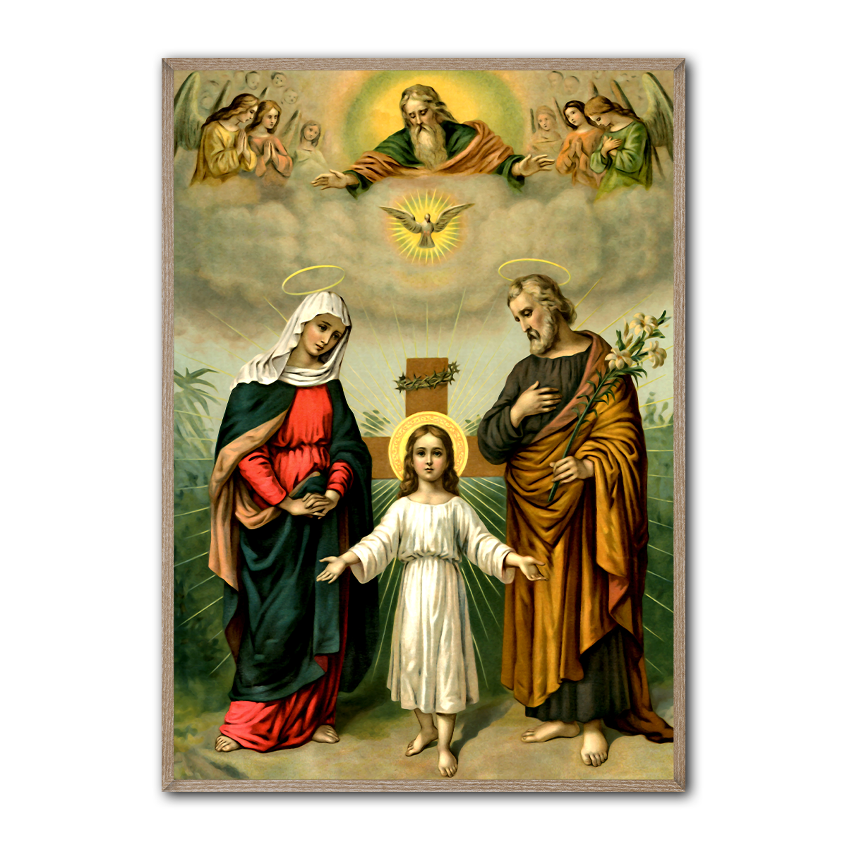 “The Holy Family – Divine Light” Christian Metal  Wall Art