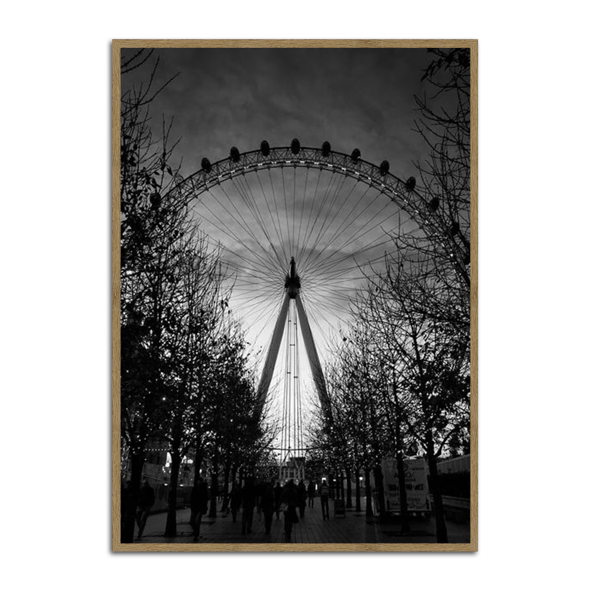 “London Eye Silhouette” – Black & White  Metal City Wall Art