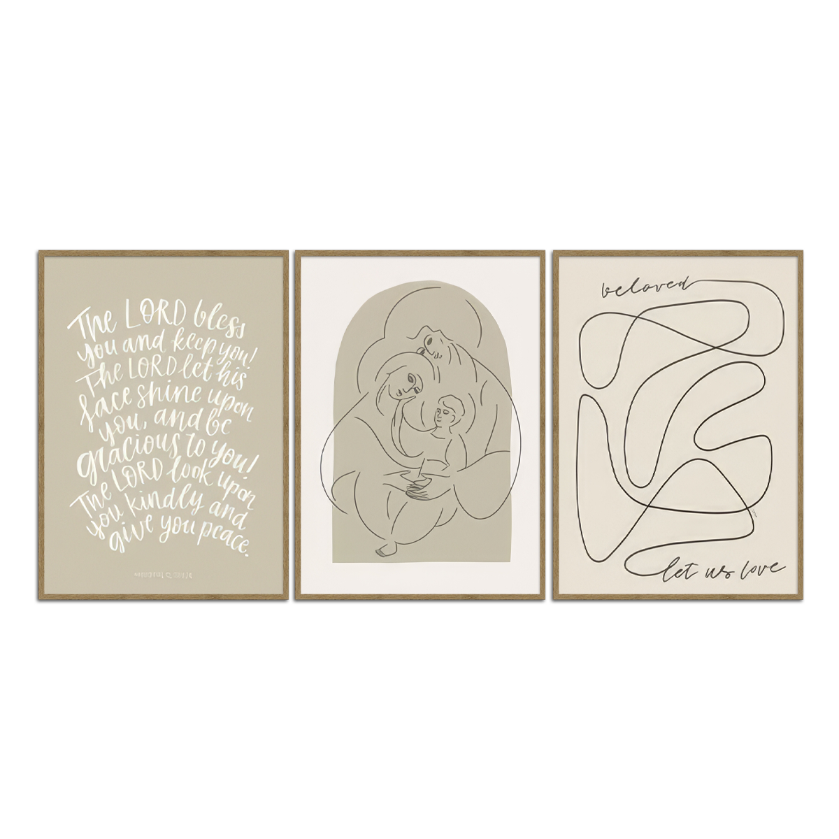 “Blessed & Beloved” – 3-Panel Christian Metal  Wall Art