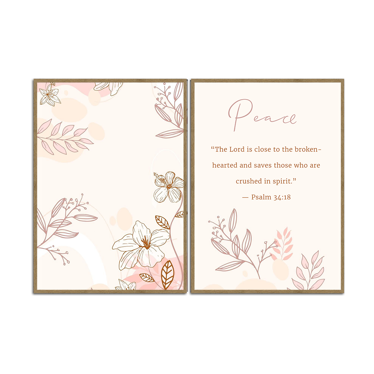 Peace – Psalm 34:18 - 2 Panel Metal  Wall Art
