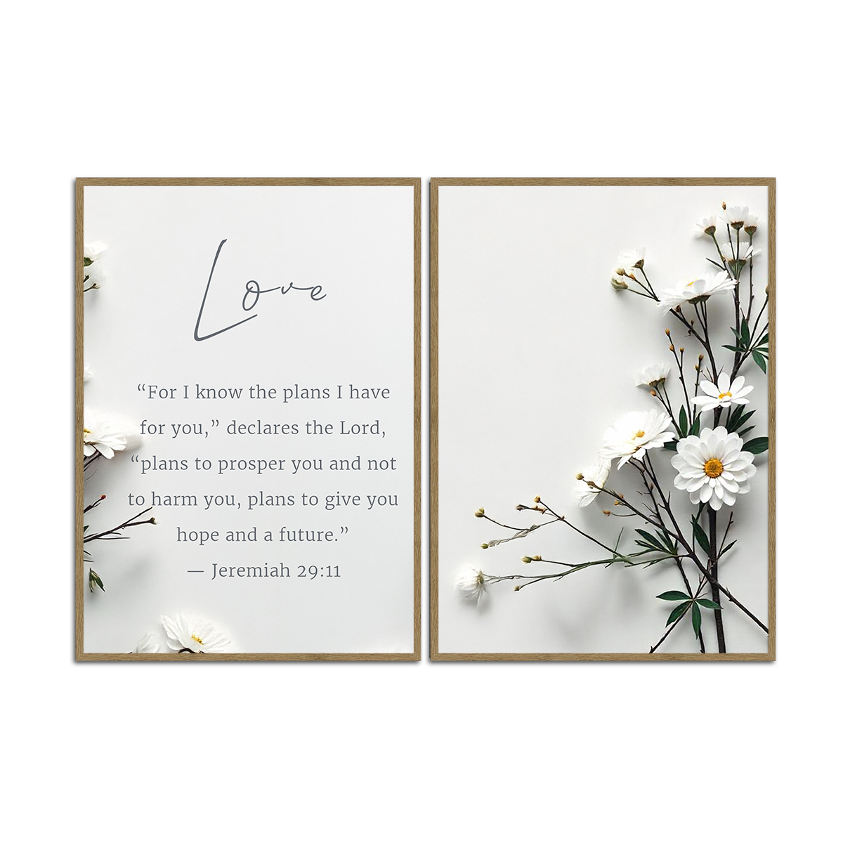 Love – Jeremiah 29:11 Scripture - 2 Panel Metal  Wall Art