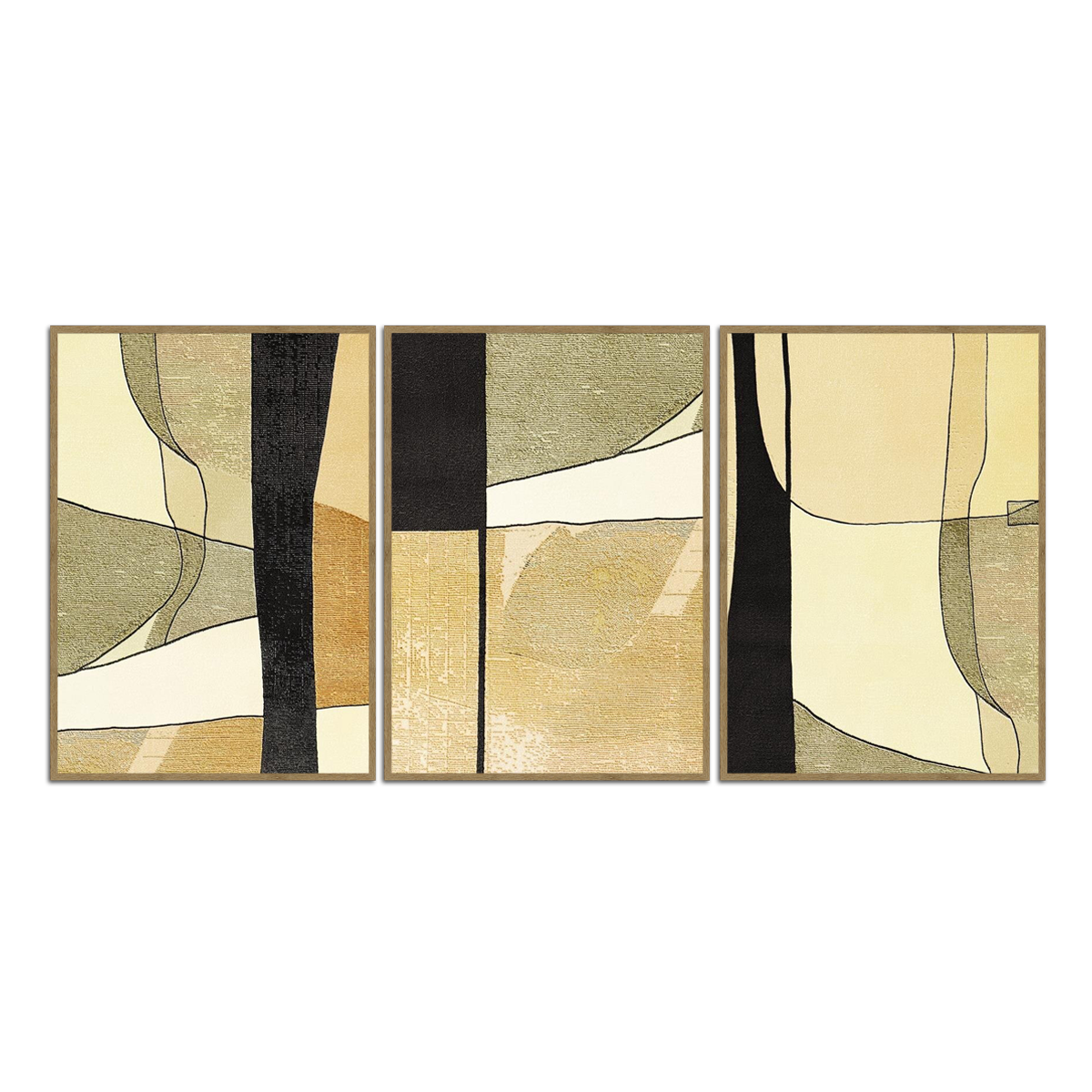 "Modern Tranquility" – 3-Panel Abstract Metal Wall Art