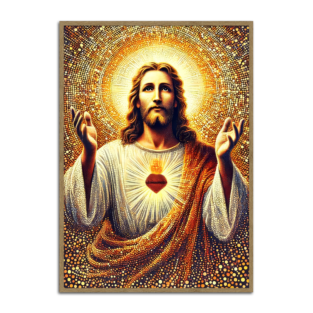 The Glorious Light of Jesus – Sacred Heart Metal  Wall Art