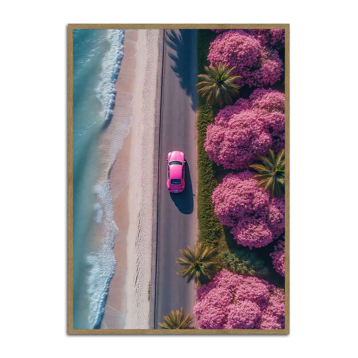 “Pink Escape” – Coastal Drive Metal  Wall Art