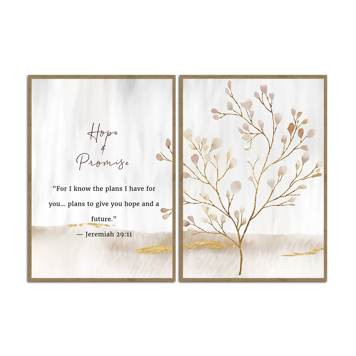 Hope & Promise – Jeremiah 29:11 - 2 Panel Metal Wall Art